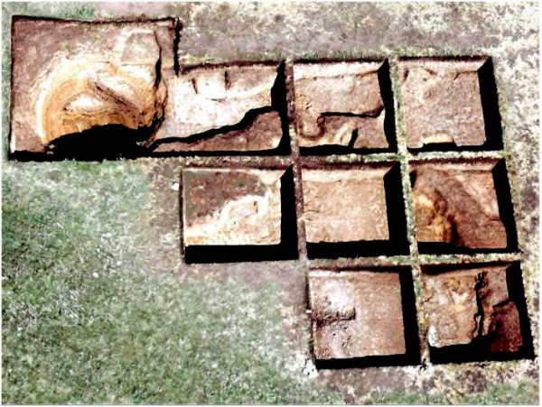 Рис. 4. Селище Горный. Раскоп одного из комплексов II тыс. до н.э. Рис. 4. Селище Горный. Раскоп одного из комплексов II тыс. до н.э.